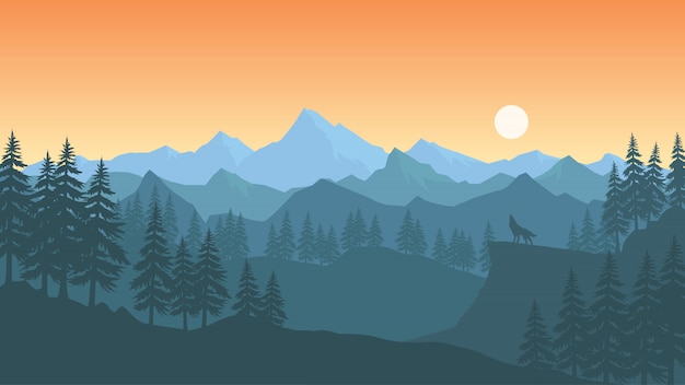 Landscape Wallpaper in Flat Design