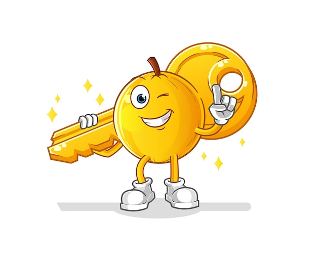 Langsat fruit carry the key mascot. cartoon vector