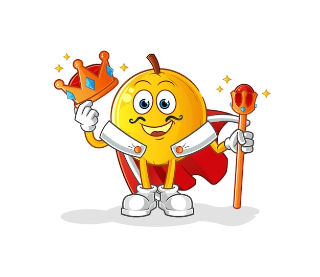 Langsat fruit king vector. cartoon character