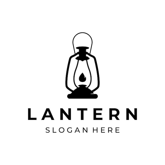 Lantern lamp logo template street lampvintage fire lanternLogo for business restaurant