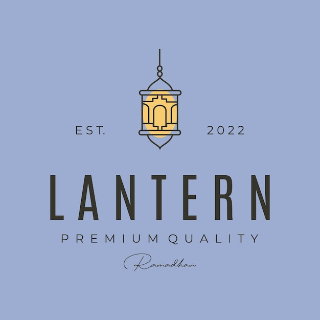 Lantern line art logo vector symbol illustration design