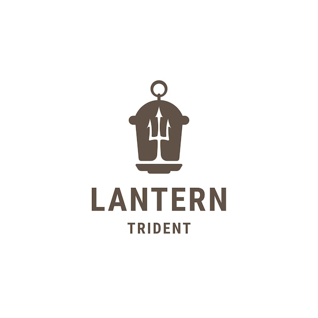 Lantern trident logo icon design template flat vector