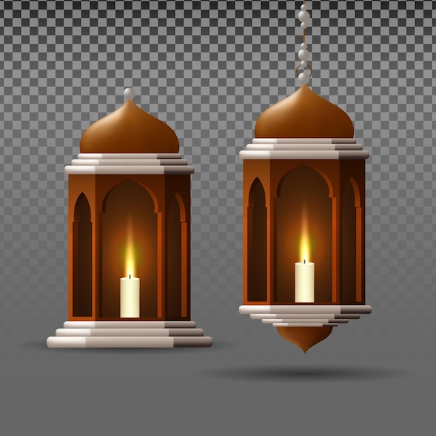 lantern vector. for Islamic celebration design elements. realistic 3d lamp illustration