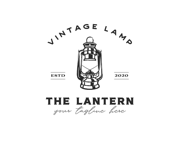 Lantern vintage silhouette logo vintage emblem