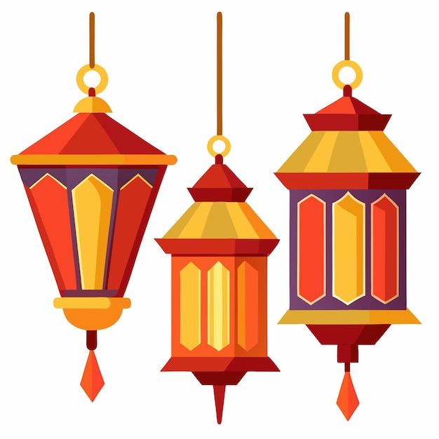 Lanterns Set Vector Elegant and Versatile Lighting Designs