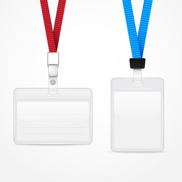 Lanyard with Tag Badge Holder. Vector Illustration. EPS10