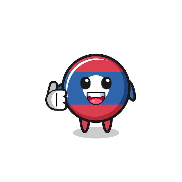 Laos flag mascot doing thumbs up gesture