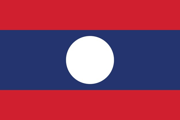 Vector laos flag official colors and proportion vector illustration