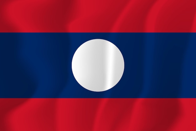 Laos Waved Flag Illustration Vector Background