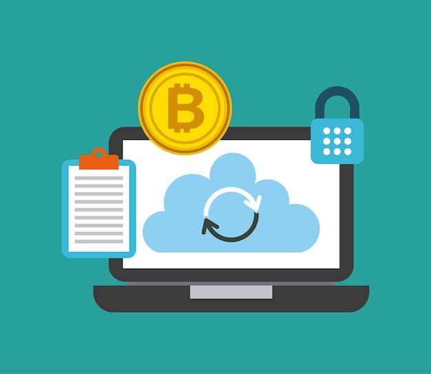 Laptop cloud storage information bitcoin check protection lock