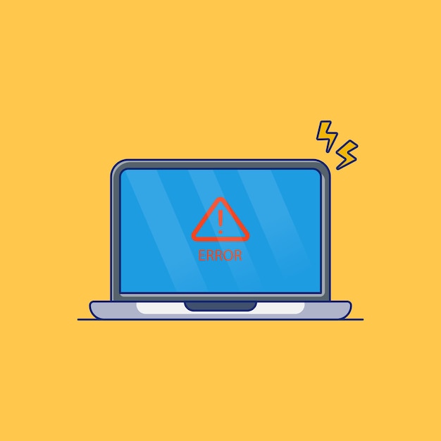 Laptop error vector illustration design