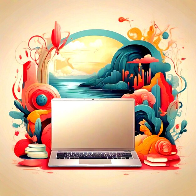 Vector laptop illustration design