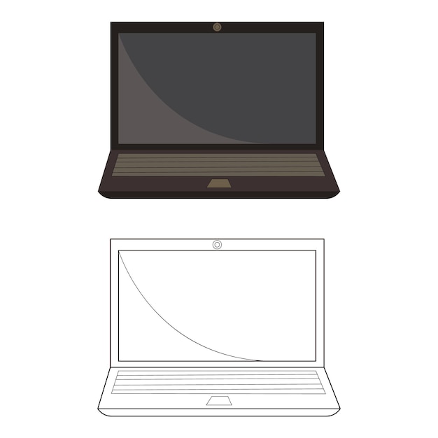 Laptop Outline with Clipart