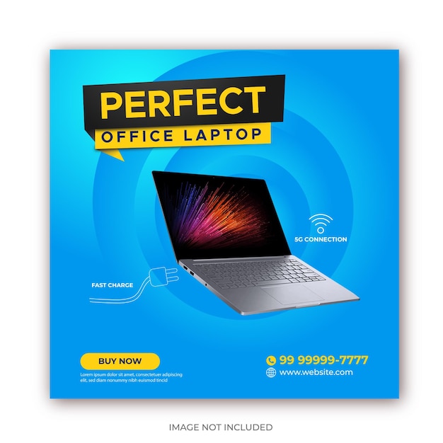 Vector laptop product sale advertising social media post