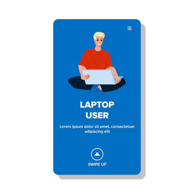 Laptop user vector