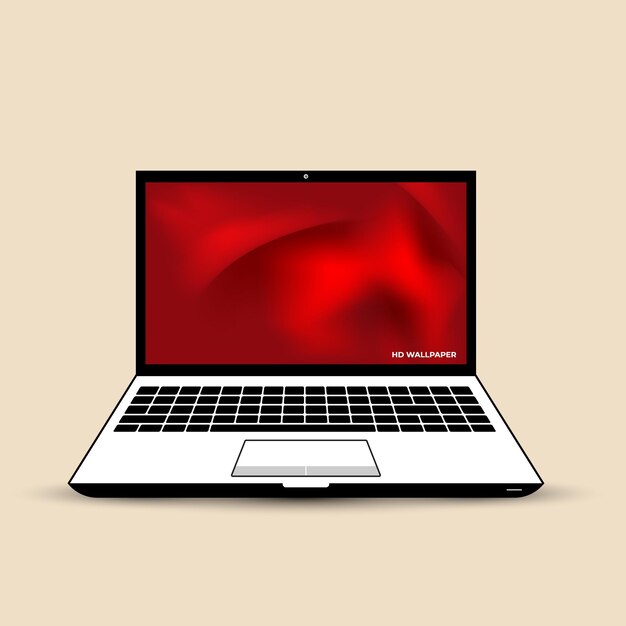 laptop whit hd wallpaper design