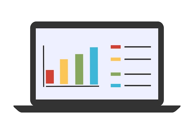 Laptop with bar graph