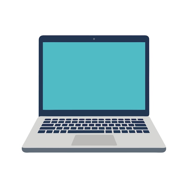 Laptop with blank screen vector illustration