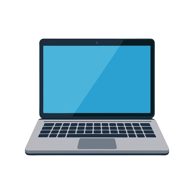 Laptop with blank screen vector illustration