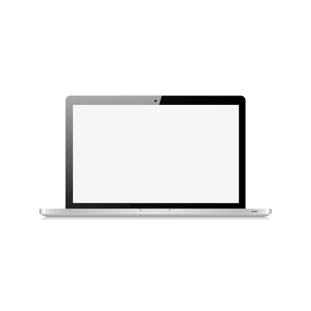 Laptop with blank touch screen isolated on white vector illustration