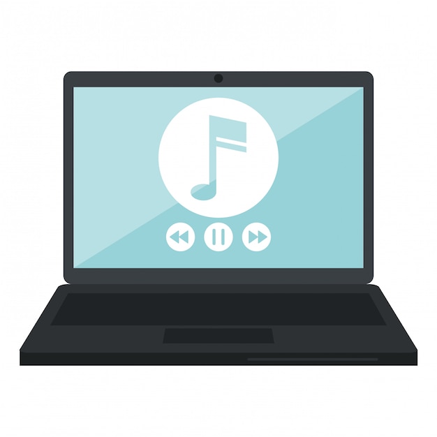 Laptop with music player