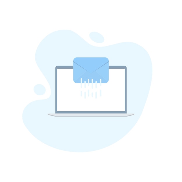 Laptop with send message icon in excellent flat design Vector illustration eps10