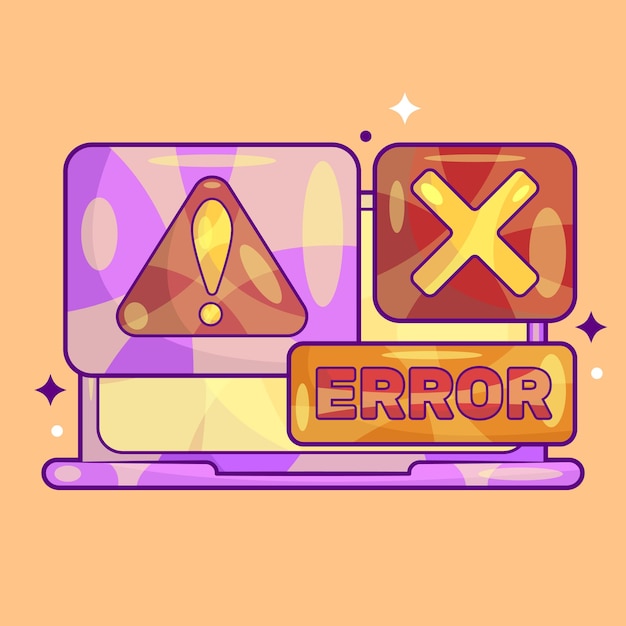 Vector laptop with system error screen concept vector