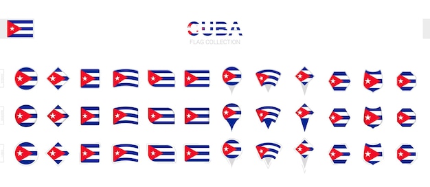 Large collection of Cuba flags of various shapes and effects