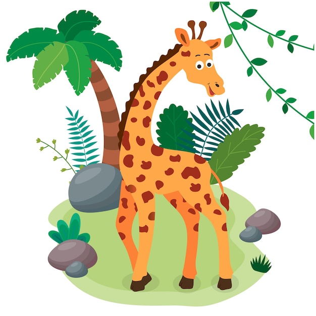 a large collection of funny African animals. jungle. vector illustration