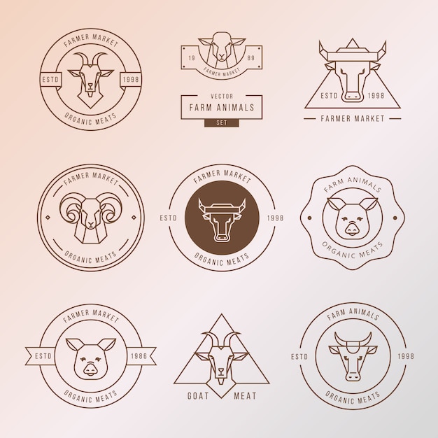 A large collection of logos for farmers, grocery stores and other industries.