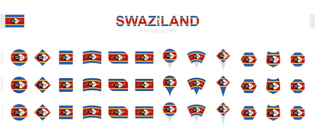 Large collection of Swaziland flags of various shapes and effects