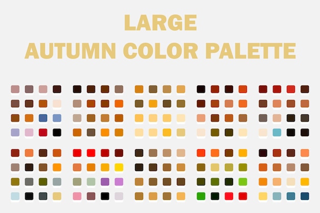 Large color palette of autumn colors. Vector