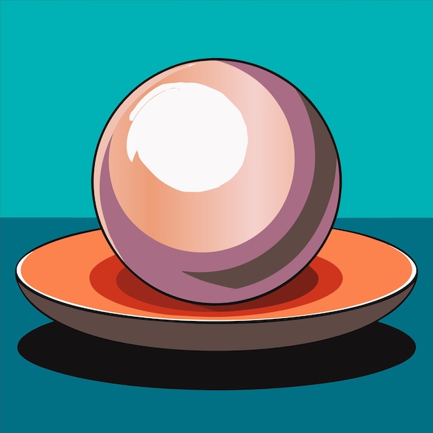 a large egg on a plate with a blue background