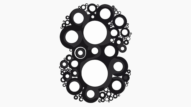 Vector a large number made by circles with circles like circles and circles