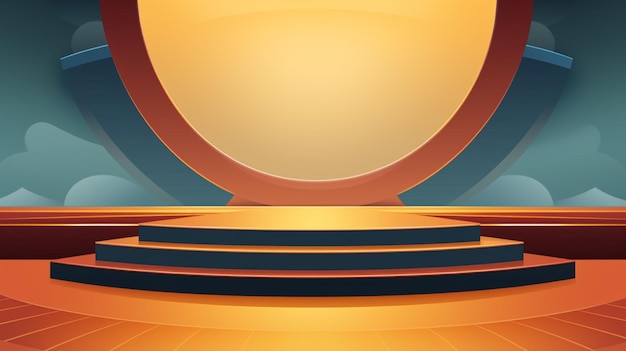 a large orange circle with a yellow background and a large orange circle