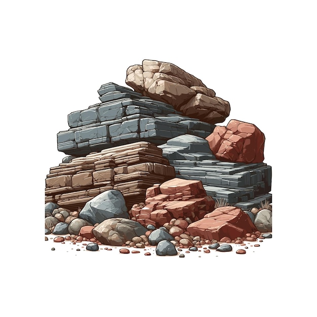 large stack of rocks rocky pile with different types of rock formations stacked on top of each othe