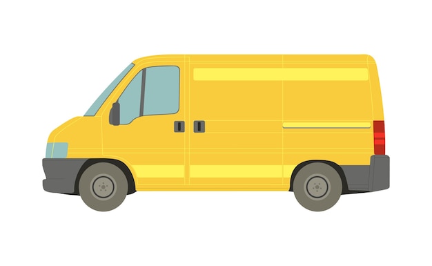 Large yellow van on a white background - Vector illustration