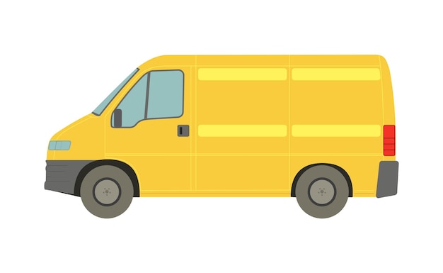 Large yellow van on a white background - Vector illustration