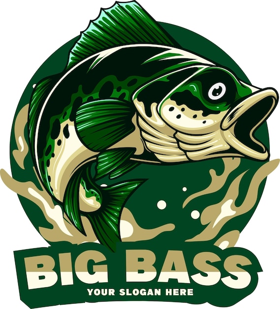 largemouth bass fish mascot logo