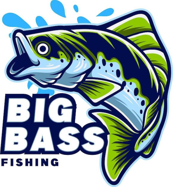 largemouth bass fish mascot logo