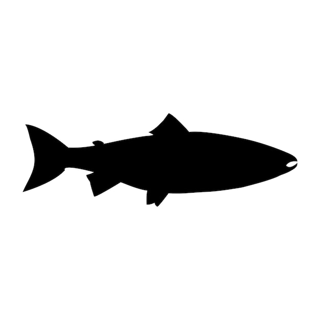 Largemouth Bass Fish Silhouette Vector on White Background