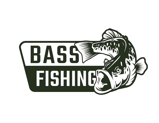 Largemouth bass fishing logo design