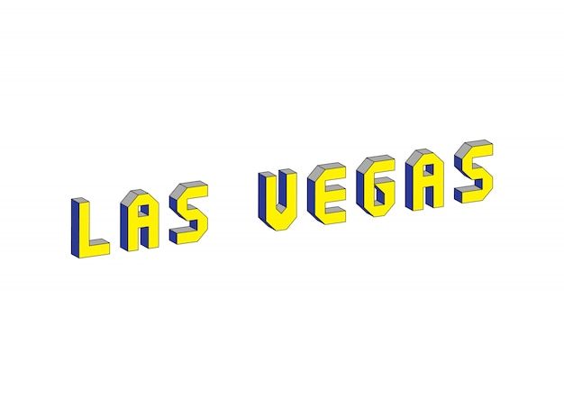 Las Vegas text with 3d isometric effect