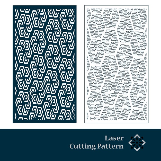 Vector laser and cnc cut template pattern, metal cutting or wood carving, panel design