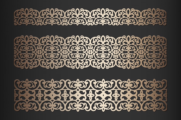 Laser cut borders with lace pattern, for decor.