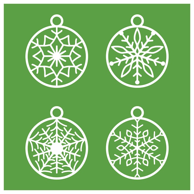 laser cut christmas ball vector set