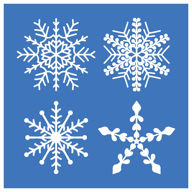 laser cut christmas snow flakes vector set