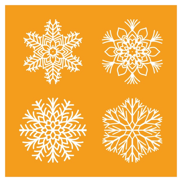 laser cut christmas snow flakes vector set