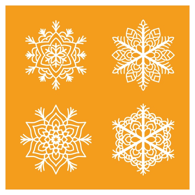 laser cut christmas snow flakes vector set