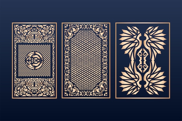 Laser cut panel template set with islamic patternxDxALaser cutting elements with islamic pattern